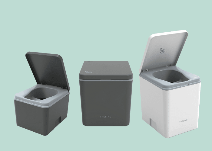 Three Trelino composting toilets for size comparison