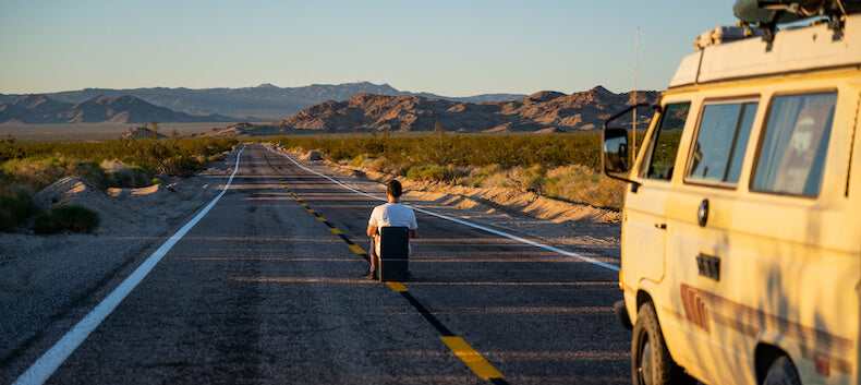 Trelino on road in California