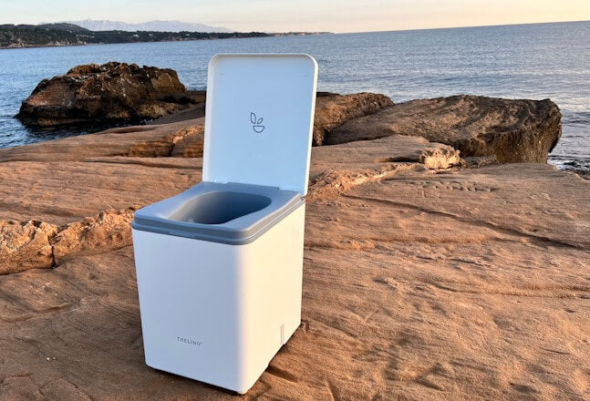 Large composting toilet at the beach