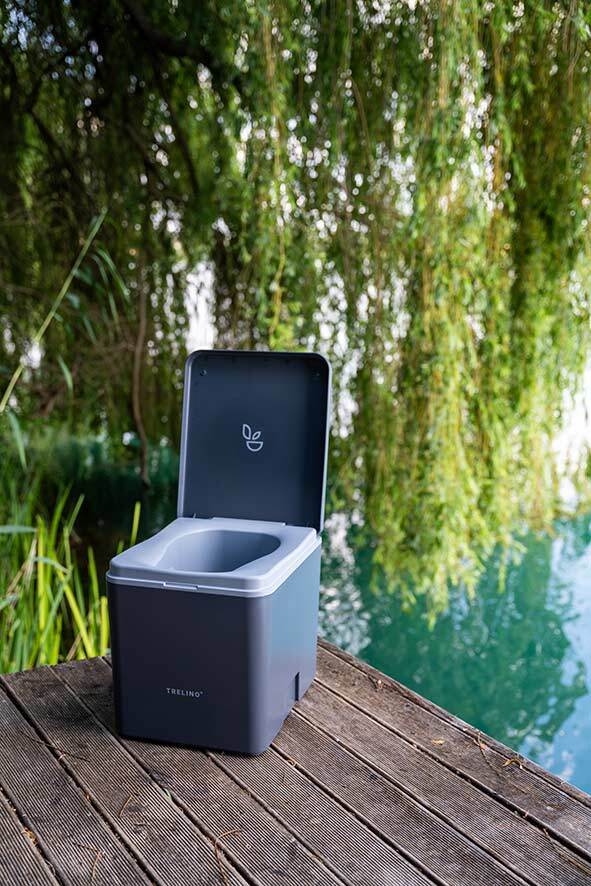 Trelino composting toilet that can be used anywhere and stands for freedom and independence.