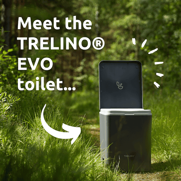 TRELINO EVO toilet in a natural setting with greenery