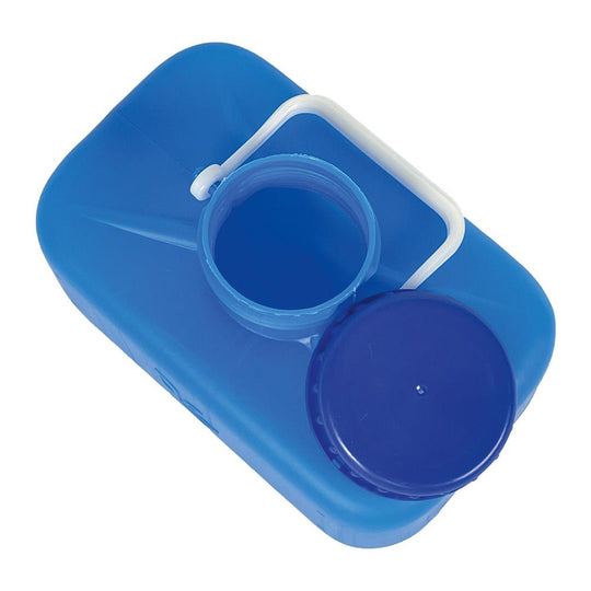 1.3 gallon blue canister above view