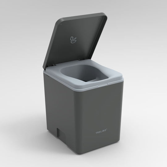 Evo L in dark gray open lid