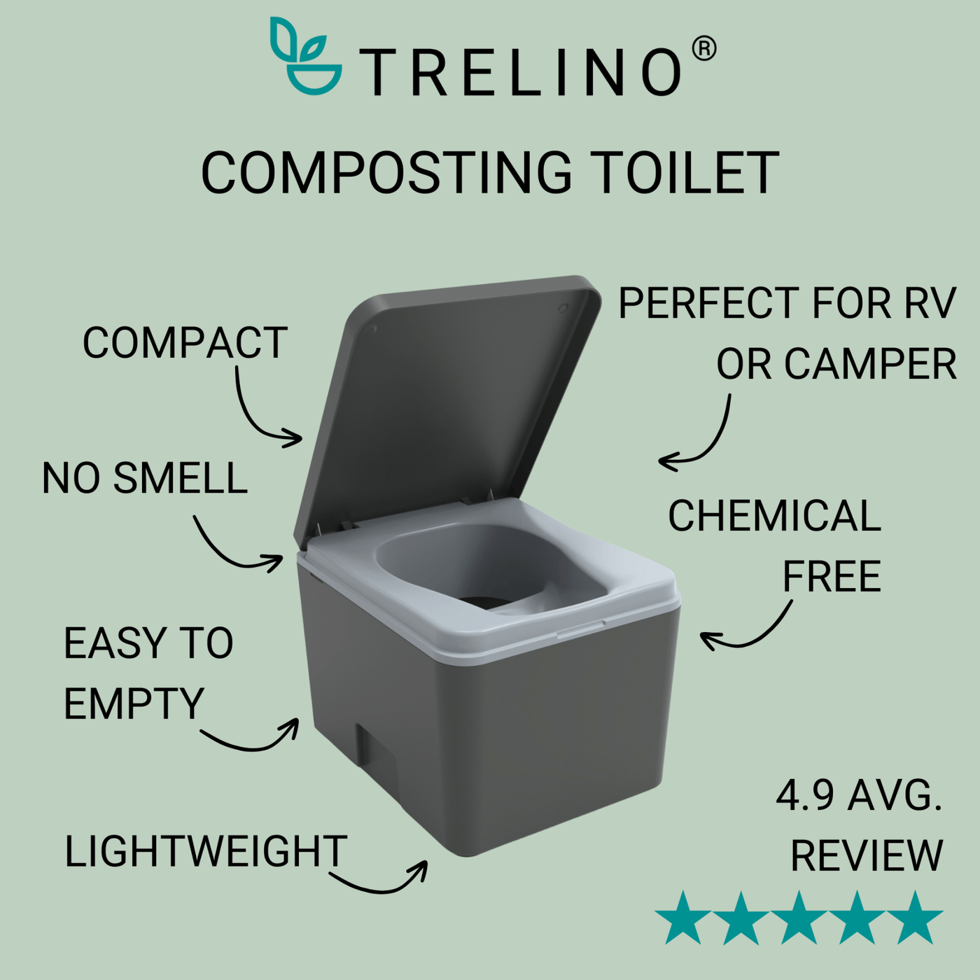 Trelino® Evo S • Portable Composting Toilet