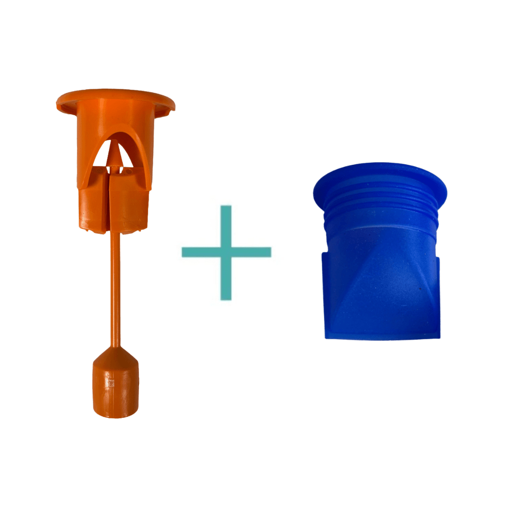Urinometer" Level Indicator and blue cap for Trelino® Evo composting toilet.