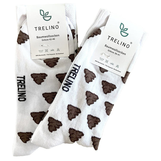 Two Trelino Poo emoji socks